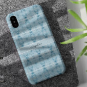 Kristallijne Chic | Blauwe & Witte Veerpatroon Case-Mate iPhone Case