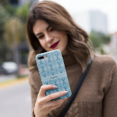 Kristallijne Chic | Blauwe & Witte Veerpatroon Case-Mate iPhone Case