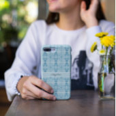 Kristallijne Chic | Blauwe & Witte Veerpatroon Case-Mate iPhone Case