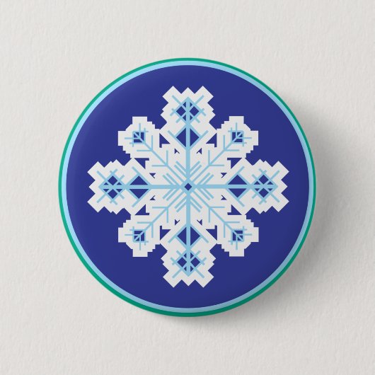 kristallijne sneeuwvlok ronde button 5,7 cm (Voorkant)