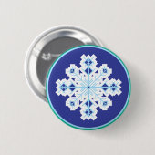 kristallijne sneeuwvlok ronde button 5,7 cm (Voorkant /achterkant)