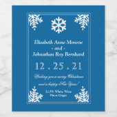 Kristallijne snowflake kerstwijn wijn etiket (Enkel label)