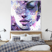 Kristallijne Stilte – Een Paarse Portret Canvas Afdruk (Insitu (Slaapkamer))