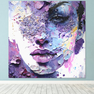 Kristallijne Stilte – Een Paarse Portret Canvas Afdruk