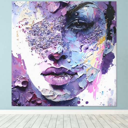 Kristallijne Stilte – Een Paarse Portret Canvas Afdruk (Insitu (Houten vloer))