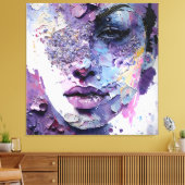 Kristallijne Stilte – Een Paarse Portret Canvas Afdruk (Insitu (Woonkamer))