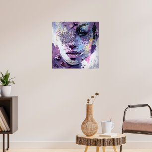Kristallijne Stilte – Een Paarse Portret Poster