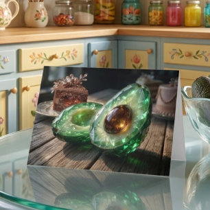 Kristallijnen Avocado Verjaardagskaart   Schattig  Kaart
