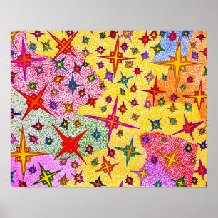 Kristallisatie - abstracte tekening poster