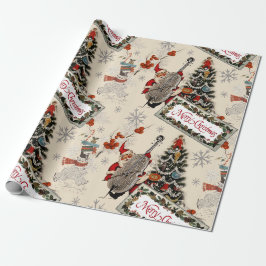 Kristalliseerd kerstpapier met terugloop cadeaupapier