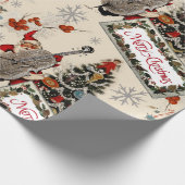 Kristalliseerd kerstpapier met terugloop cadeaupapier (Hoek)