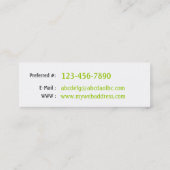 Kristalliseerd ~ sjabloon skinny mini visitekaartje (Achterkant)