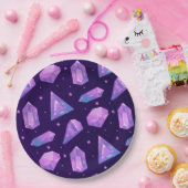 Kristalmagie Paars Gem Pattern Cute Summer Papieren Bordje (Feest)