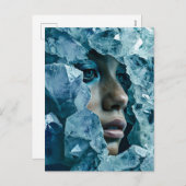 Kristalmasker vrouw versierd met mineraal fluoriet feestdagenkaart (Voorkant / Achterkant)