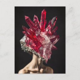 Kristalmasker vrouw versierd met minerale kristall feestdagenkaart