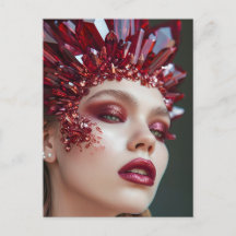 Kristalmasker vrouw versierd met minerale kristall