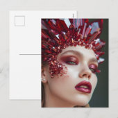 Kristalmasker vrouw versierd met minerale kristall feestdagenkaart (Voorkant / Achterkant)