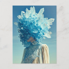 Kristalmasker vrouw versierd met minerale kristall feestdagenkaart