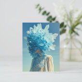 Kristalmasker vrouw versierd met minerale kristall feestdagenkaart (Staand voorkant)