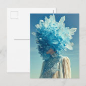 Kristalmasker vrouw versierd met minerale kristall feestdagenkaart (Voorkant / Achterkant)