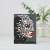 Kristalmasker vrouw versierd met minerale kristall feestdagenkaart (Staand voorkant)