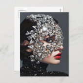 Kristalmasker vrouw versierd met minerale kristall feestdagenkaart (Voorkant / Achterkant)