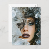 Kristalmasker vrouw versierd met minerale kristall feestdagenkaart (Voorkant / Achterkant)