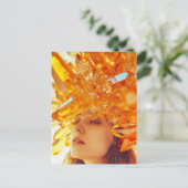 Kristalmasker vrouw versierd met minerale topaas c feestdagenkaart (Staand voorkant)