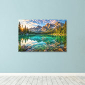 Kristalmeer Reflectie Canvasprint Canvas Afdruk (Insitu (Houten vloer))