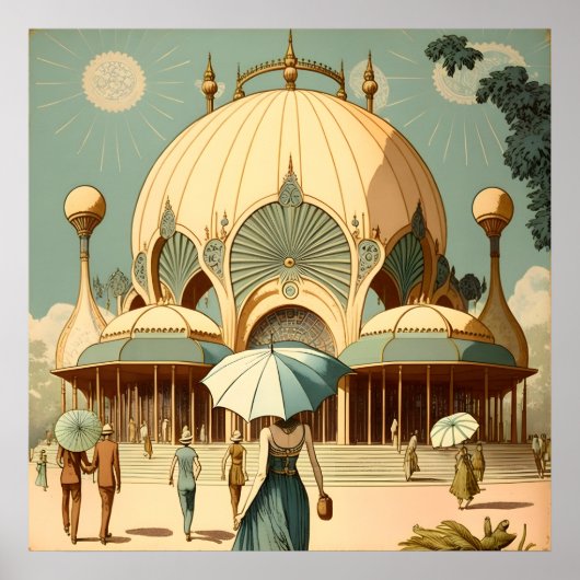 Kristalpaleis Wereldtentoonstelling, AI Art Poster (Voorkant)