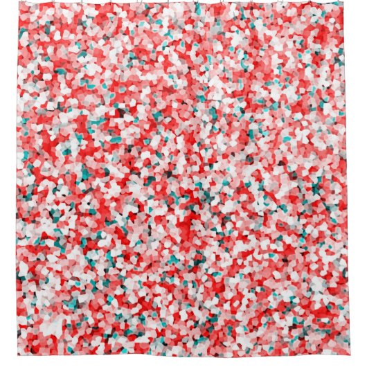 Kristalpatroon - White Red Green Douchegordijn (Voorkant)