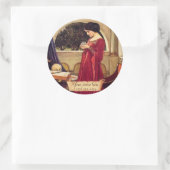 Kristalplaat voorkant Raphaelite-boekplaat Ronde Sticker (Tas)