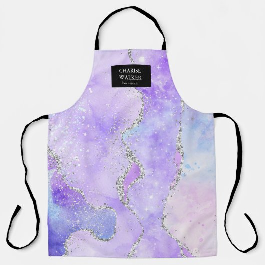 kristalroze monogram schoonheidssalon schort (Voorkant)