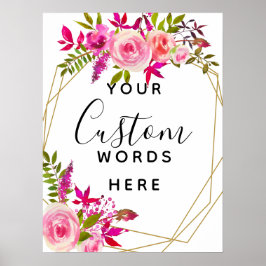 kristalroze Rozen creëer uw eigen gebruik Poster