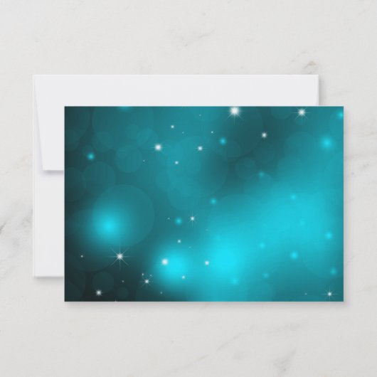 Kristalsneeuwflake Blauwgroen kerstfeest RSVP Kaart (Achterkant)