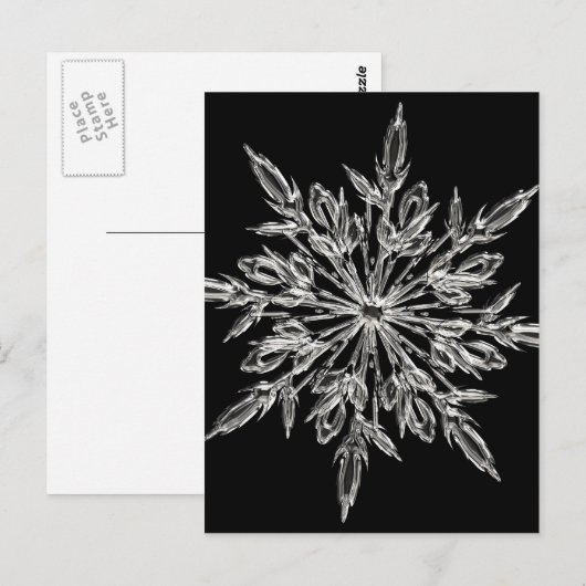 Kristalsneeuwvlok Briefkaart (Voorkant / Achterkant)