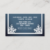 Kristalsnowflake, kerstfeestkaartje uitnodigen informatiekaartje (Achterkant)