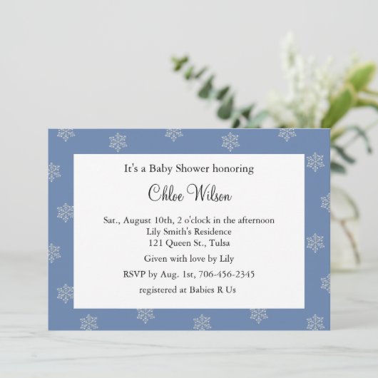  kristalsnowvlokken (blauw) kaart (Staand voorkant)