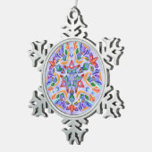 Kristalsymmetrie (Snowflake Ornament) Tin Sneeuwvlok Ornament (Rechts)