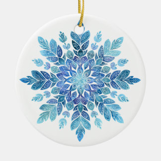 Kristalvaren Sneeuwvlok Ornament | Blauwe Blad Ker