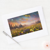 Kristalvelden en roestbakken rechthoekige sticker (Envelop)