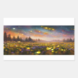 Kristalvelden en roestbakken rechthoekige sticker