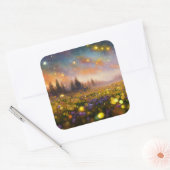 Kristalvelden en roestbakken vierkante sticker (Envelop)