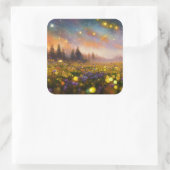 Kristalvelden en roestbakken vierkante sticker (Tas)