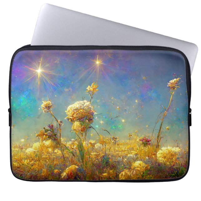 Kristalvelden en "Starry Skies"-laptophoes Laptop Sleeve (Voorkant)