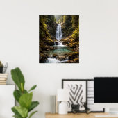 Kristalwaterval in Bergvallei Poster (Thuiskantoor)