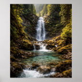Kristalwaterval in Bergvallei Poster (Voorkant)
