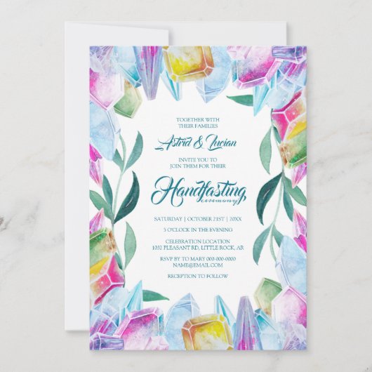 Kristalwitch-Pareltjes en lederen regenbooghandfas Kaart (Voorkant)