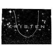 Kristen Black White Glitter Favor Gift Spark Groot Cadeauzakje (Achterkant)