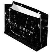 Kristen Black White Glitter Favor Gift Spark Groot Cadeauzakje (Voorkant Gekanteld)